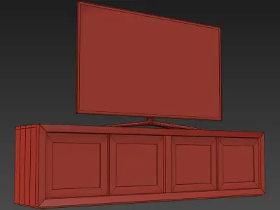 RH RECLAIMED RUSSIAN OAK GLASS MEDIA CONSOLE 3D model