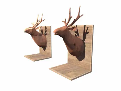 Wooden Sambar Deer Animal Low-poly 3D model