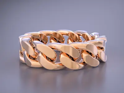 Moveable Cuban Link Chain Ring-15 files 3D print model