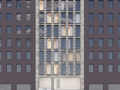 Modern building fasade 3 3D model