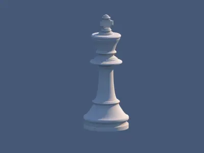 King Chess Piece Low-poly 3D model