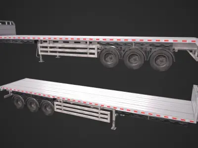 Flatbed Container Low-poly 3D model