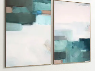 Plaster Two Photo Frame 98 Low-poly 3D model