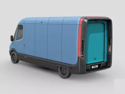 Low Poly Car - Amazon Electric Delivery Van Low-poly 3D model
