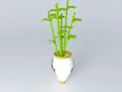 vase with bamboo decoration Free 3D model