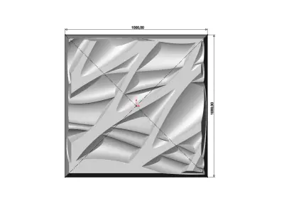 Abstract mesh relief decor panel N01 3D print model