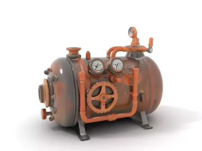 Steampunk Boiler Engine model pack Low-poly 3D model