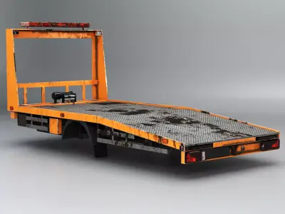 Aged Car Transporter Flatbed Tow Truck Body Low-poly 3D model