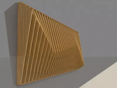 Parametric wall decor wood panels Low-poly 3D model