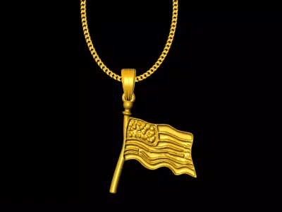 Flag pendant charms - one inch pendant 3D print model