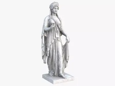 Hope Antique Statue - White Marble Low-poly 3D model