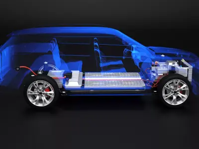 Generic Electric Car FWD Chassis X-Ray 3D model