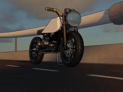 motorcycle on bridge 3D model