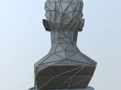 NIKOLA TESLA BUST WIREFRAME VORONOI WIREMESH MESH 3D print model