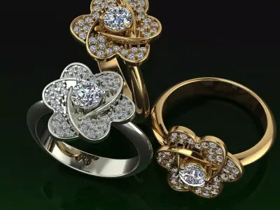 anillo tipo flor  3D print model