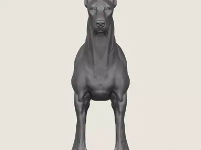 Doberman Dog Print Ready 3D Model 3D print model