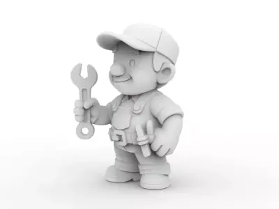 Cartoon Mechanic 3D Printable 3D print model