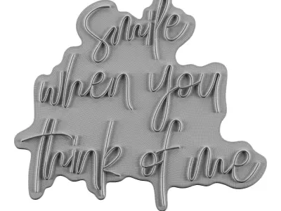 Smile When You Think Of Me Neon Sign 3D model
