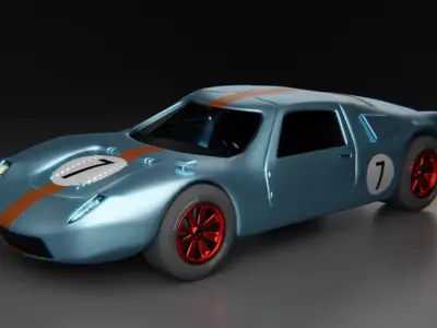 Vintage Racer - Game ready car Low-poly 3D model