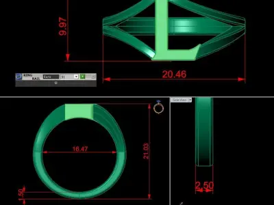 Jewelry Alphabet Ring L 3D print model purchase