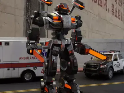 Mecha Robot Low-poly 3D model