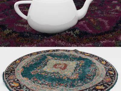 Round Rug Set 123 3D model