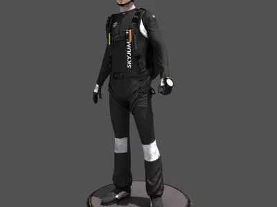 Sky Diver Low-poly 3D model