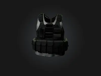 Tactical Vest Low-poly 3D model 8