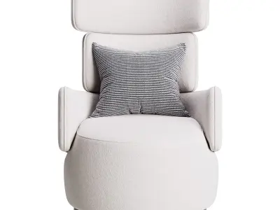 Boris Beige Armchair 3D model