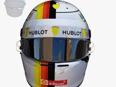 Vettel helmet 2018 Low-poly 3D model