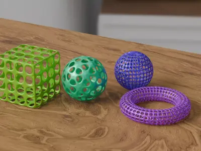 Hollow Geometric 3D Models for Printing and Decoration 3D print model