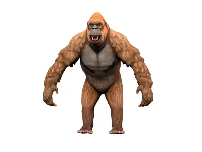 gorilla  rig  high-poly  textured 3D model