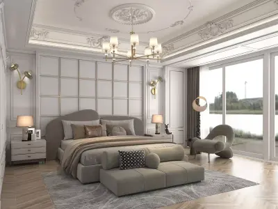 Classic style Bedroom Scene 3D model