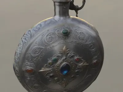 Ancient Gem Encrusted Flask 3D model
