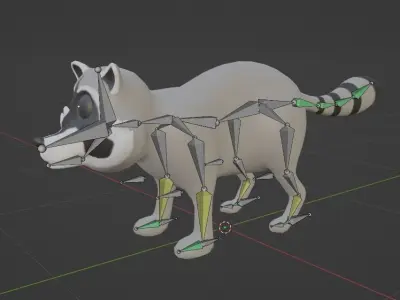 Stylize Raccoon Low-poly 3D model