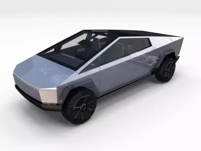 Tesla Cybertruck with chassis and interior 3D model