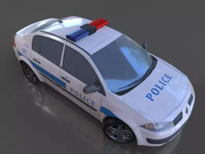 Renault Megane 2005 Police Car 3D model