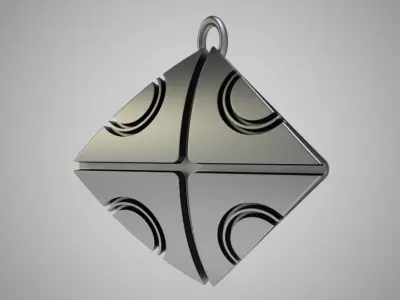 Abstract Square Pendant 3D print model