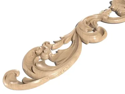 Cartouche-008 shabby chic ornate scroll bracket 3D model