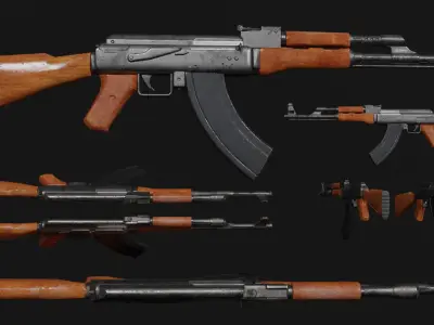 Gun -vol 03 2 gun 3D mode Game assets Low-poly 3D model