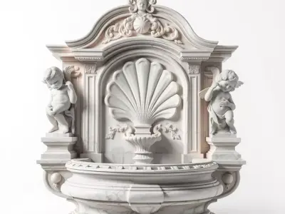 Ornate Marble Fountain model pack Low-poly 3D model
