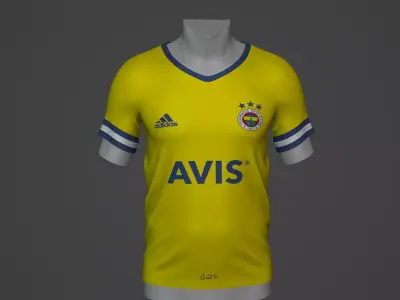 fenerbahce Football Jersey T-Shirt - Soccer Kit Low-poly 3D model
