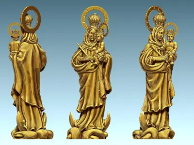 Virgen de Luna - Virgin of moon - CNC 3D print model