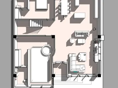 Modern Duplex Villa - 370 SQM- Full Package 3D model