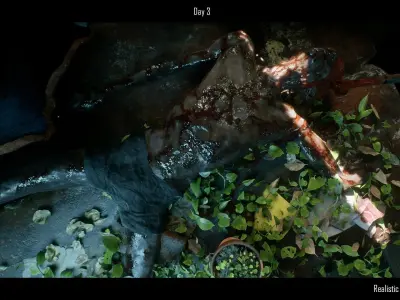 Zombie - Starved Male Low-poly 3D model