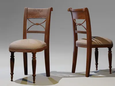 Classic Vintage Chair Low-Poly Low-poly 3D model