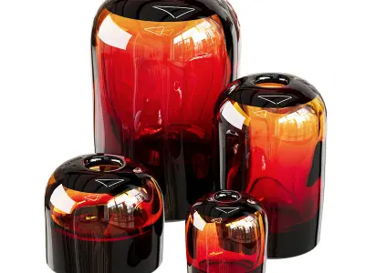 Decorative designer vases   bowls Low-poly 3D model