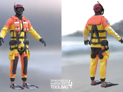 Mens and Womens Rescue Swimming Suit 1 3D Model Collection