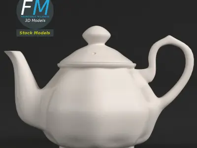 Porcelain teapot 2 3D model
