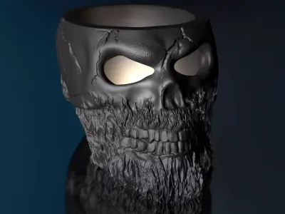 Beard - Skull-hollow 3D Print Model 3D print model